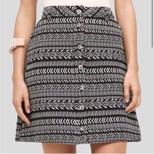 Maeve Black & White Button Front Skirt, Size 8